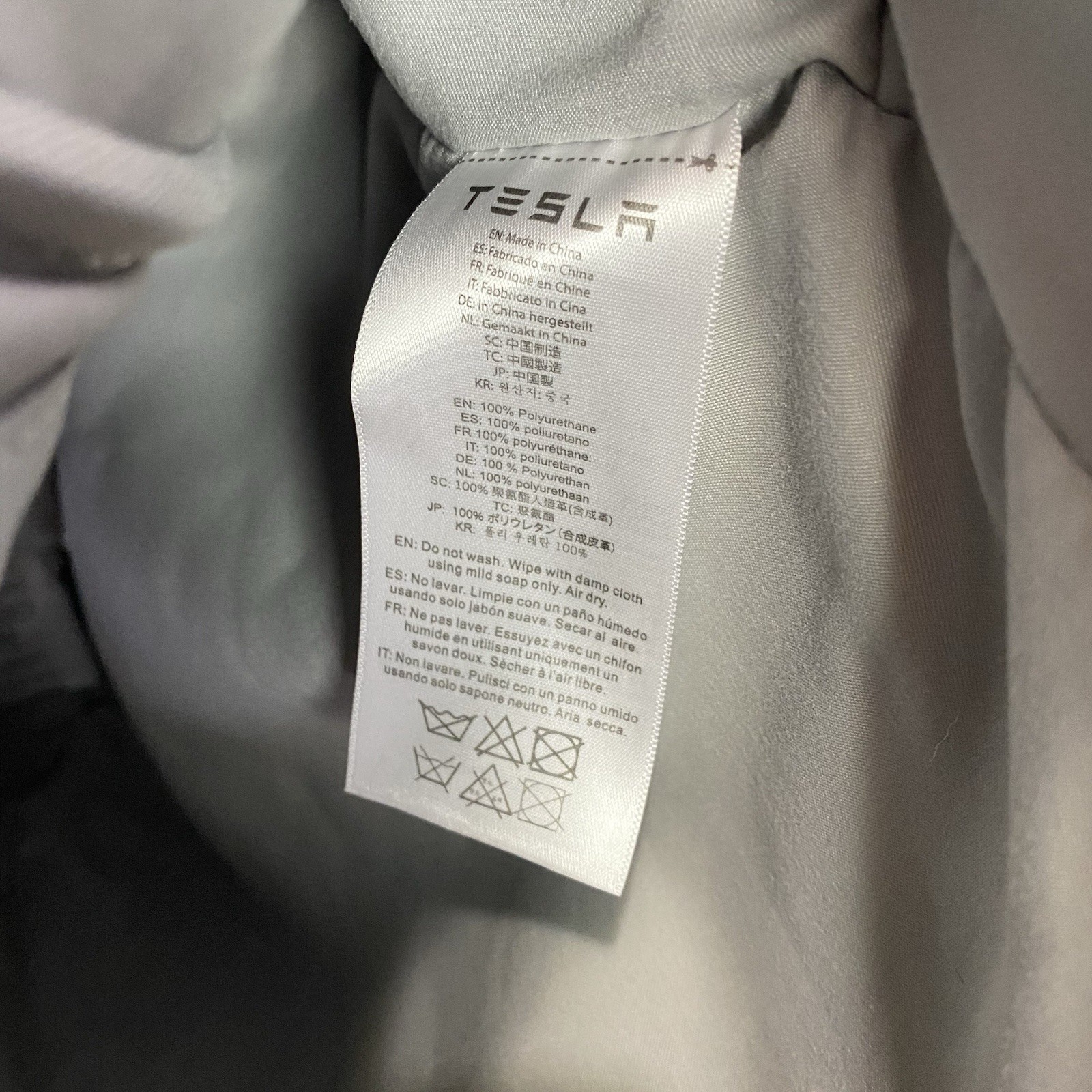 Tesla Cybertruck Elevate Backpack Grey Vegan Leather Tesla Store w/ Satin Cover