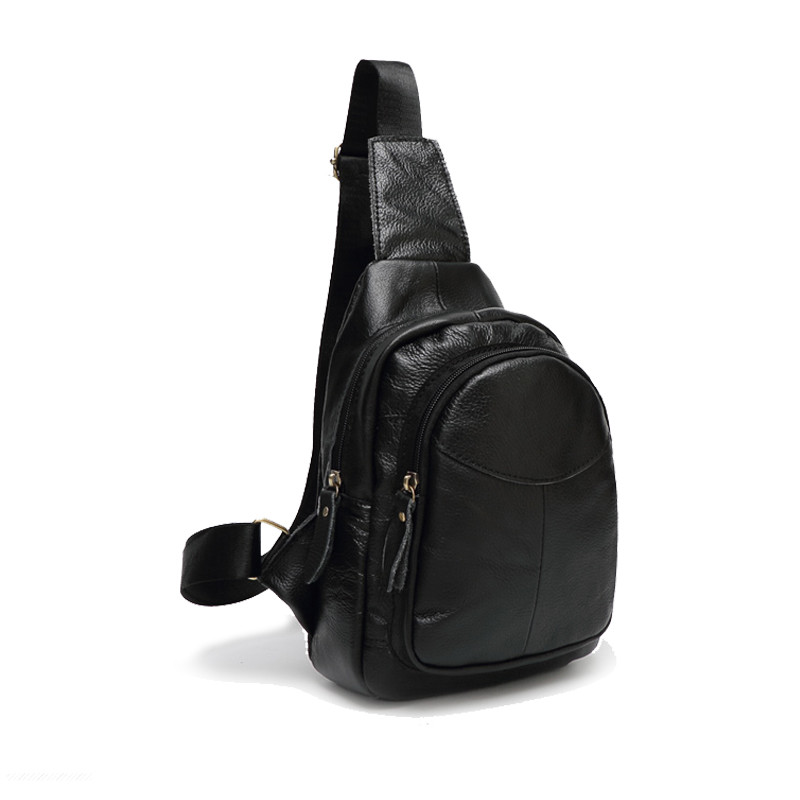 Womens Men Genuine Leather Sling Bags Chest Shoulder Crossbody Bag Pack Backpack