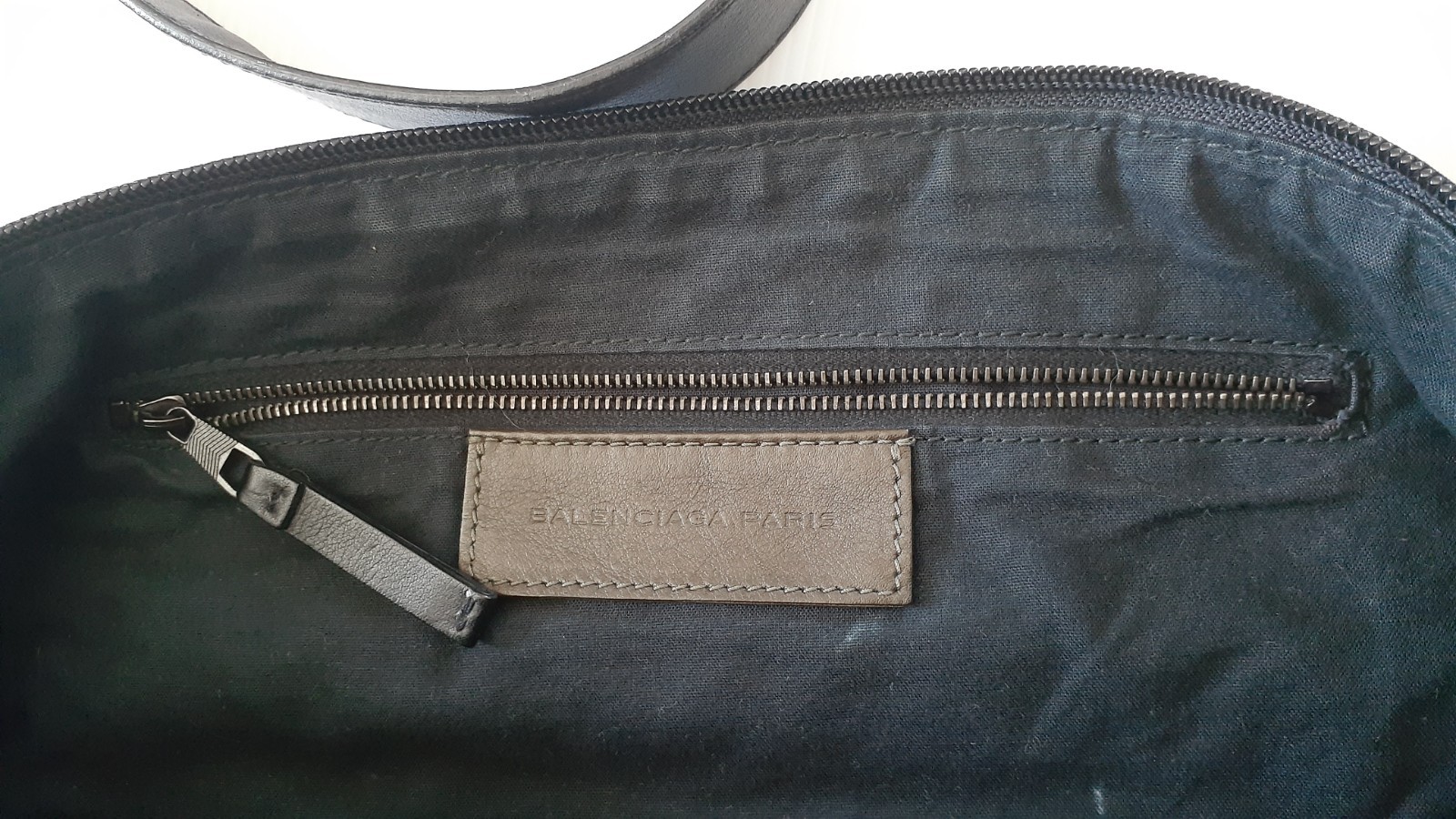 Balenciaga Olive Green Cross Body Canva Bag. long Black Leather Strap. Useful.