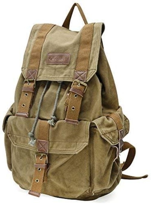 Versatile Thick Canvas Backpack with 17-Inch Laptop Compartment – Sturdy Design