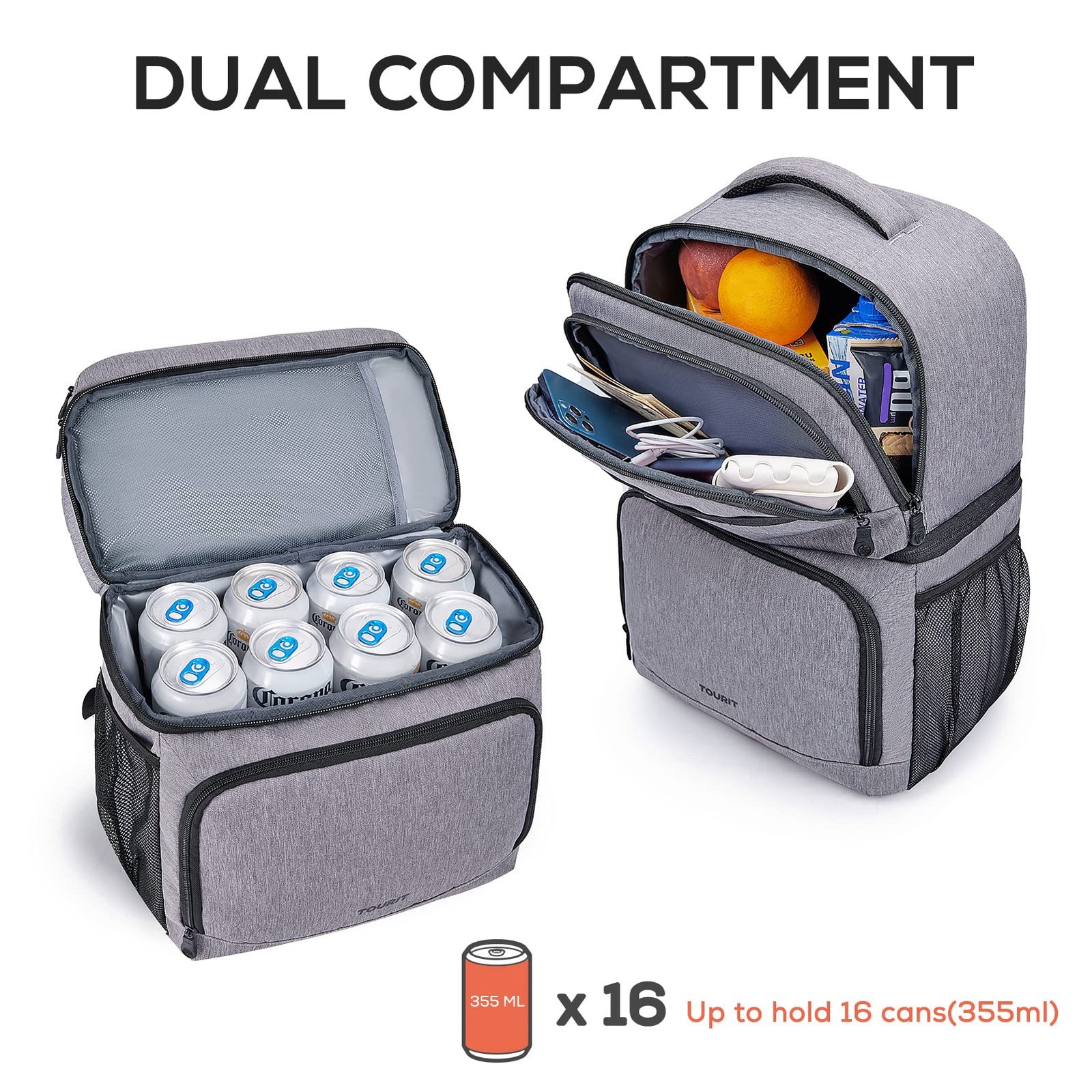 Backpack Cooler with Double Decks, Insulated Cooling Bag for Lunch,Waterproof…