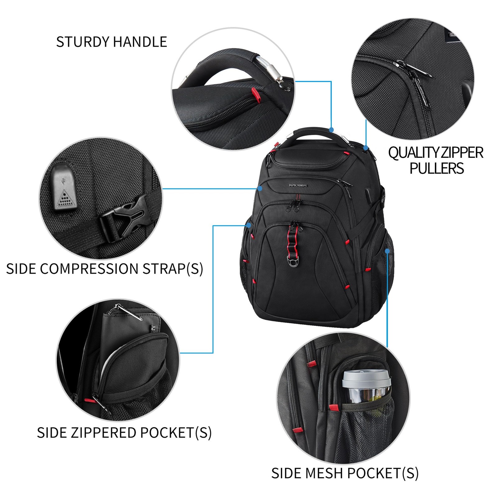 Travel Laptop Backpack 17.3 Inch XL Computer Backpack with Hard Shell Saferoo…