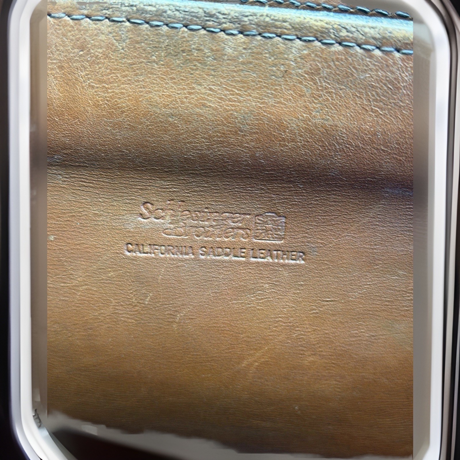 VTG Leather Briefcase Brown Saddle EDF Monogram