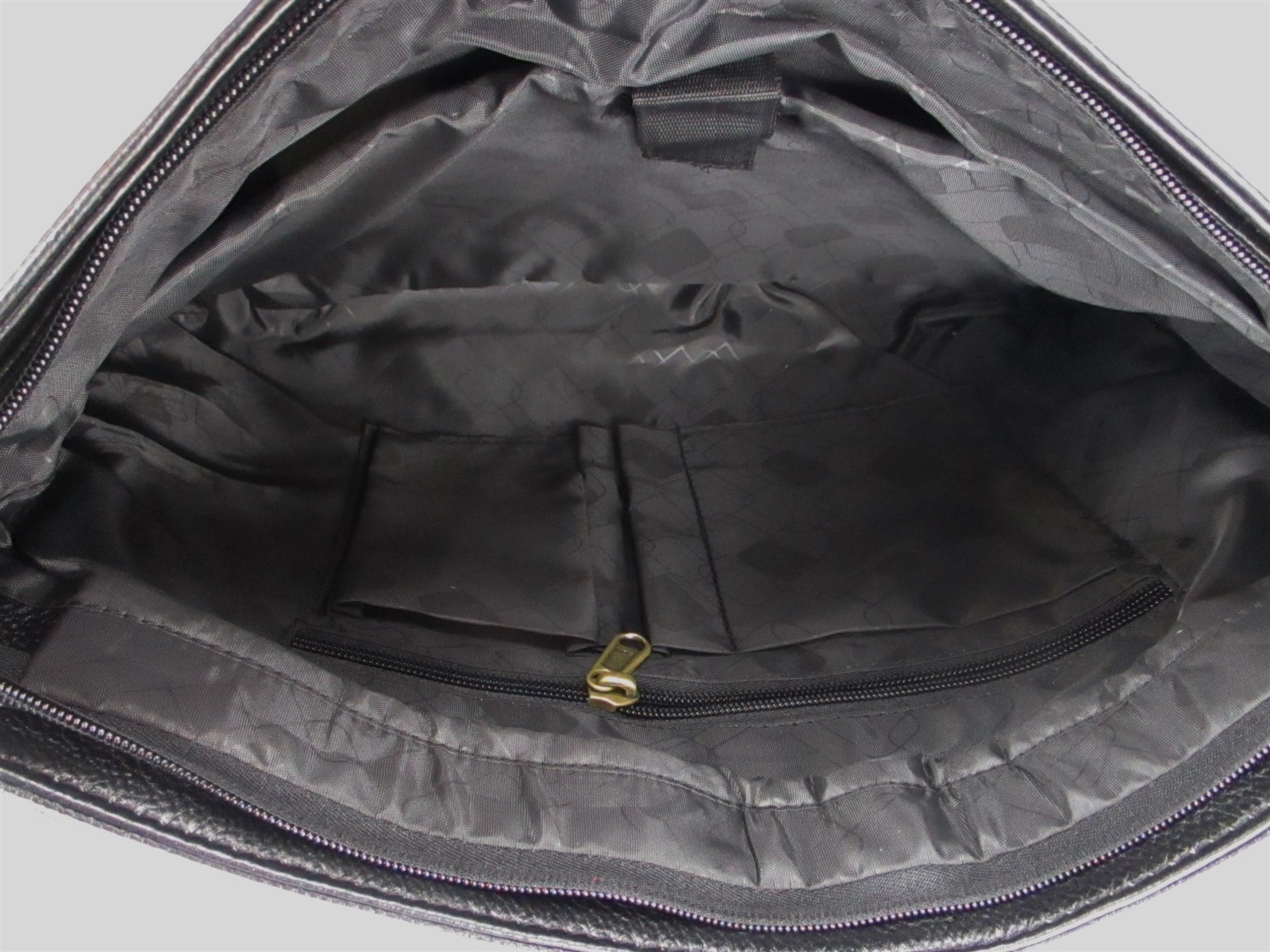 Genuine Grain Leather Messenger Shoulder Bag Briefcase Handmade Black 17x15x4″