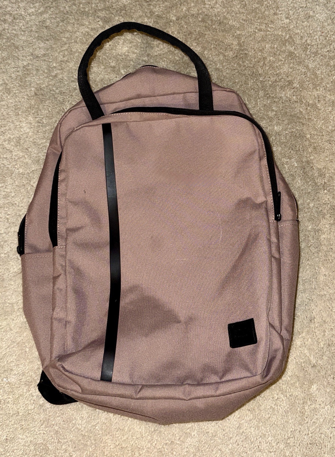 Herschel Pink Backpack Zip Closure Striped Lining Inner Pockets Travel Casual