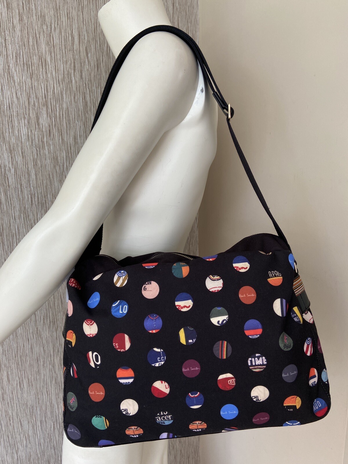 PAUL SMITH CYCLING JERSEYS SPOT PRINT FOLIO MESSENGER BAG RETAIL BNWT