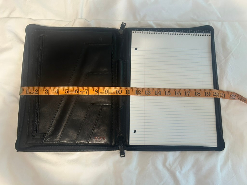 Vintage Tumi Black Leather zip Around Portfolio Notepad holder – FREE SHIPPING!