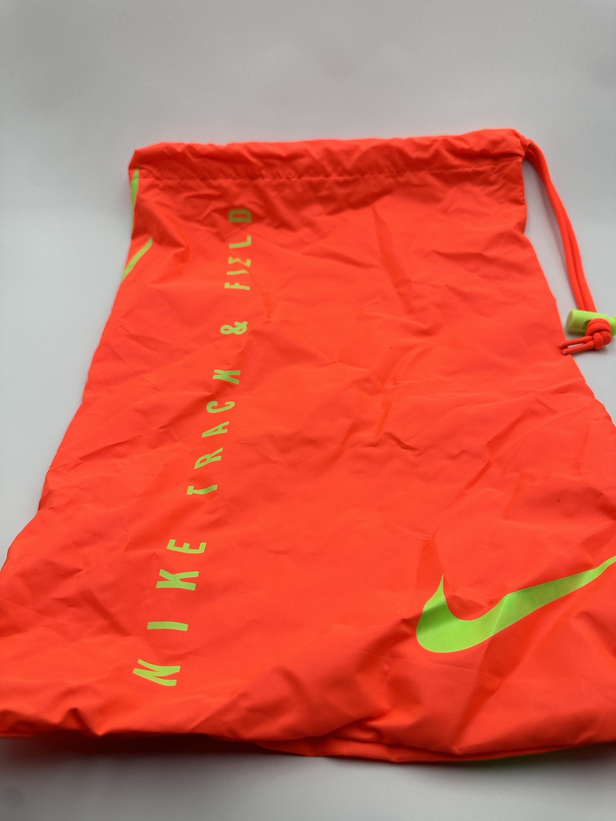 NIKE TRACK AND FIELD DRAWSTRING SHOE BAG ORANGE NEW