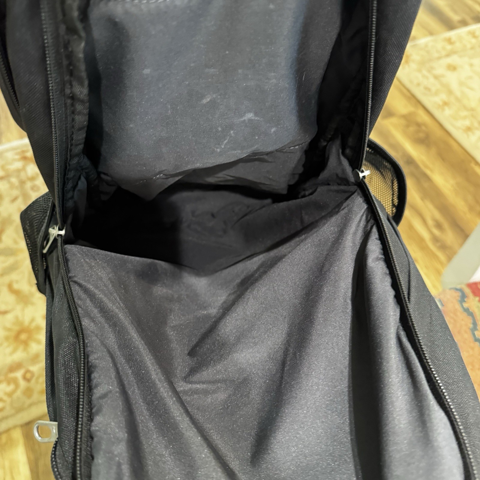 VTG Y2K Nike Mesh See Through Backpack Black 4 Pockets 18x13x5