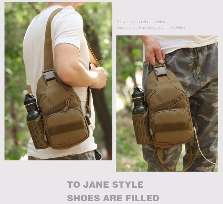 Men Backpack Molle Tactical Sling Chest Pack Shoulder Bag Outdoor Hiking Travel