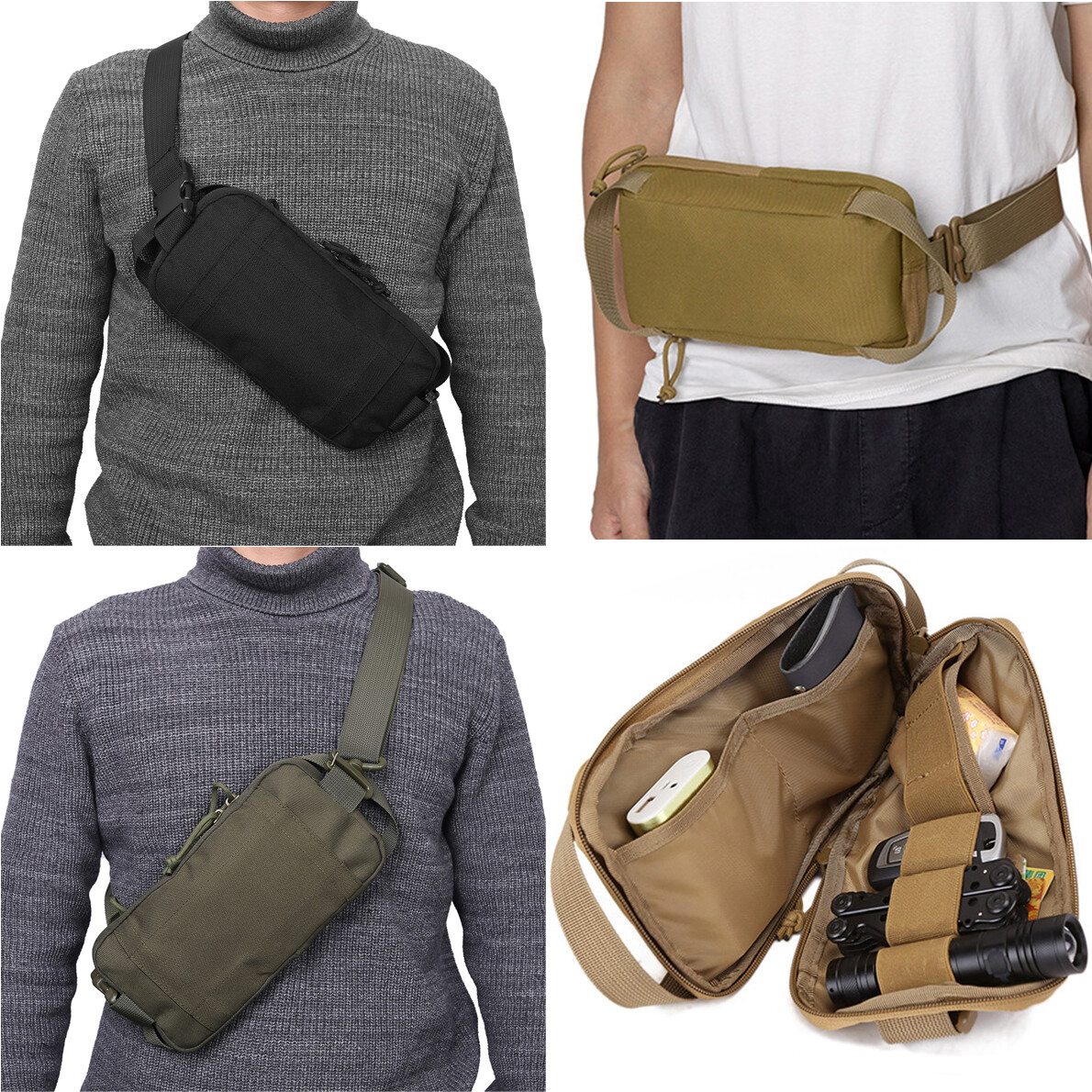 Small EDC Minimalist Crossbody Sling Bag for Men Phone Wallet Chest Backpack USA