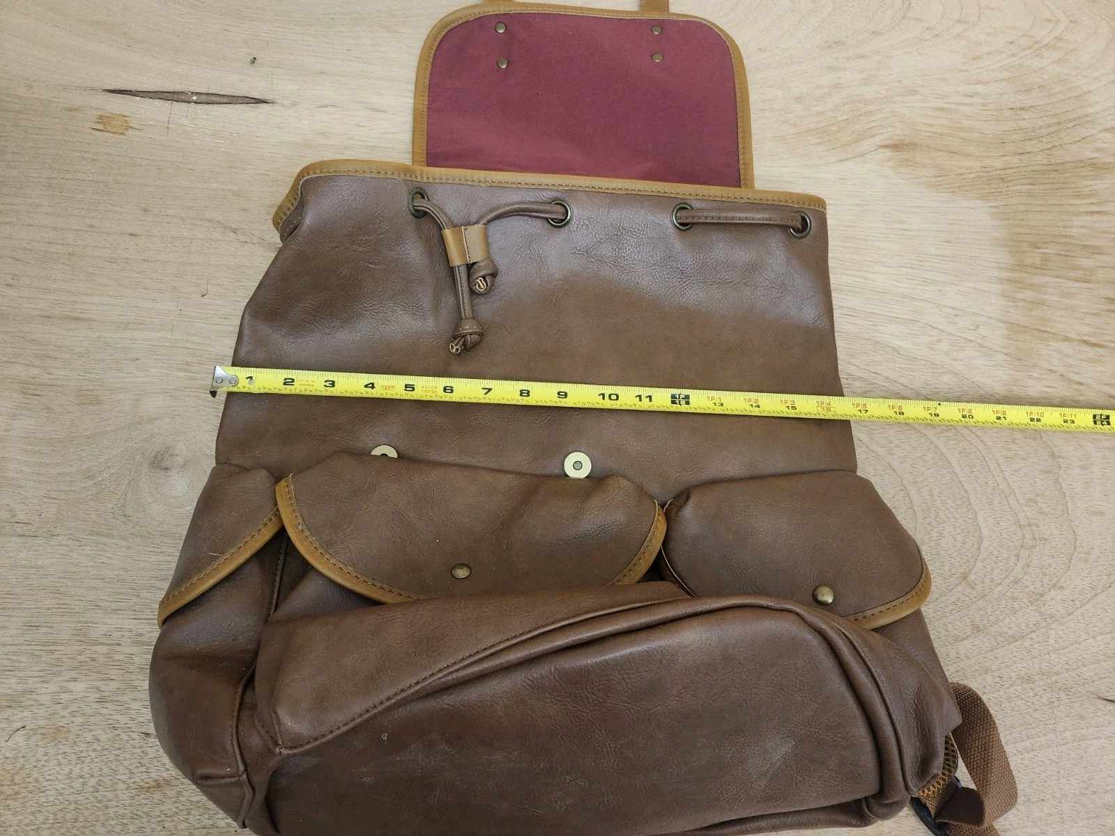 Vegan Leather 15.6 inch Laptop Backpack Hiking Camping Backpack Satchel Bookb…