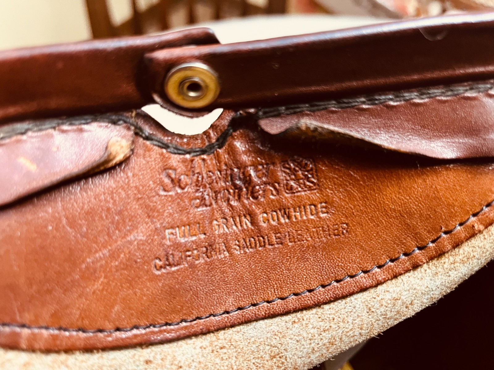 SCHLESINGER BROTHERS Tan Heavy Leather Briefcase / Lawyer Bag – Made in USA