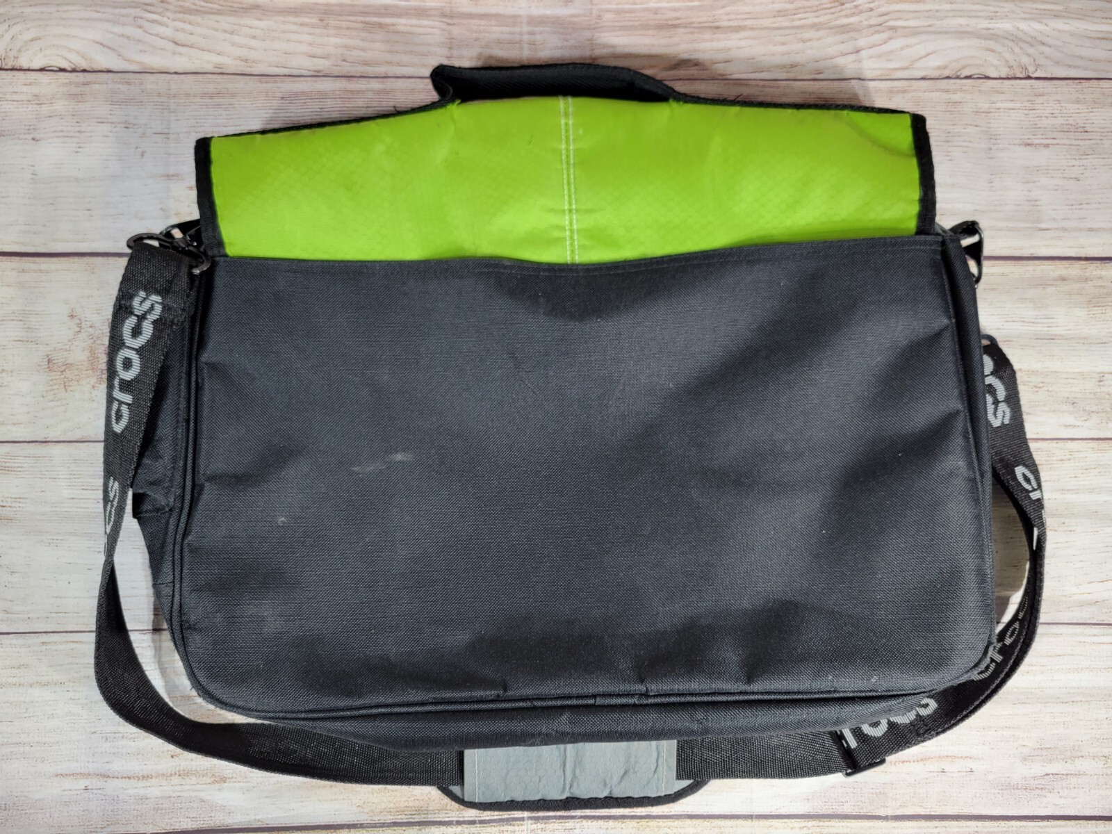 Crocs Green / Graffiti Print Messenger Laptop Crossbody Sling Bag