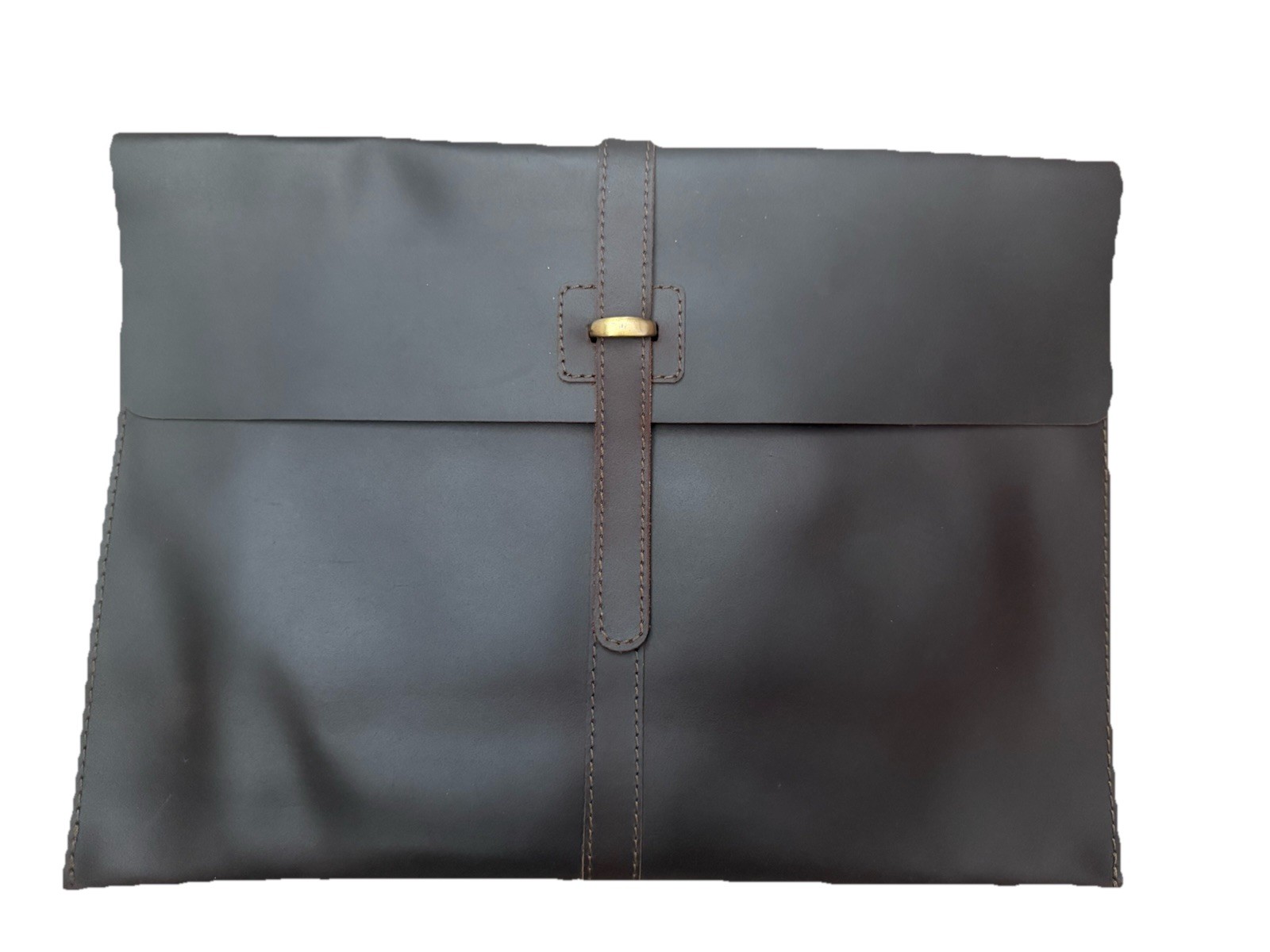 LKS Portugal Leather Portfolio Sleeve Suede Lined Brown