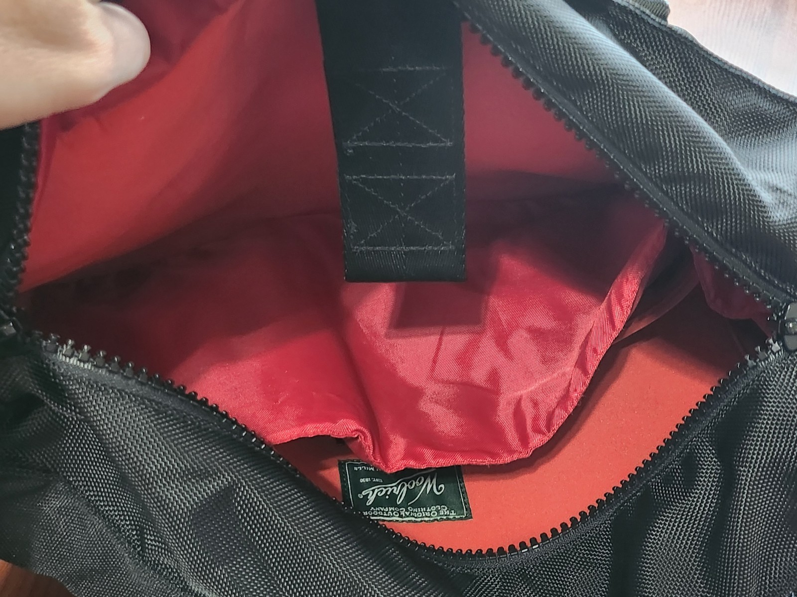 Woolrich x The Hill-Side Briefcase Laptop Tote Bag Black Buffalo Check Strap