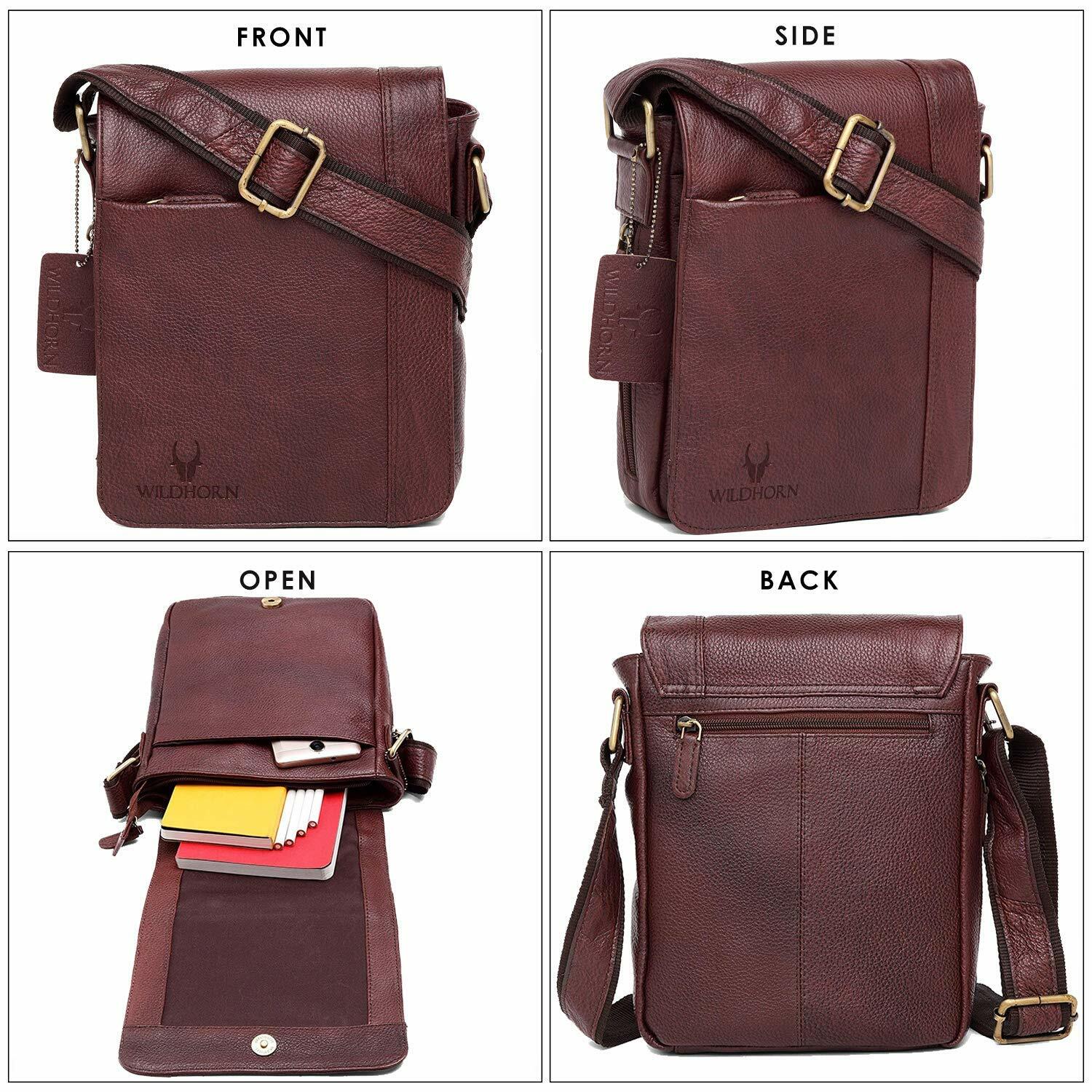 New Leather Messenger Shoulder Crossbody Sling Travel Hand Bag