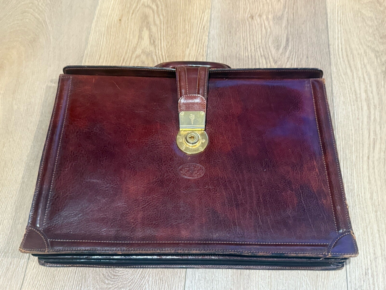 Vintage Leather FLOTO FIRENZE Executive CEO Business Briefcase Bags Mens