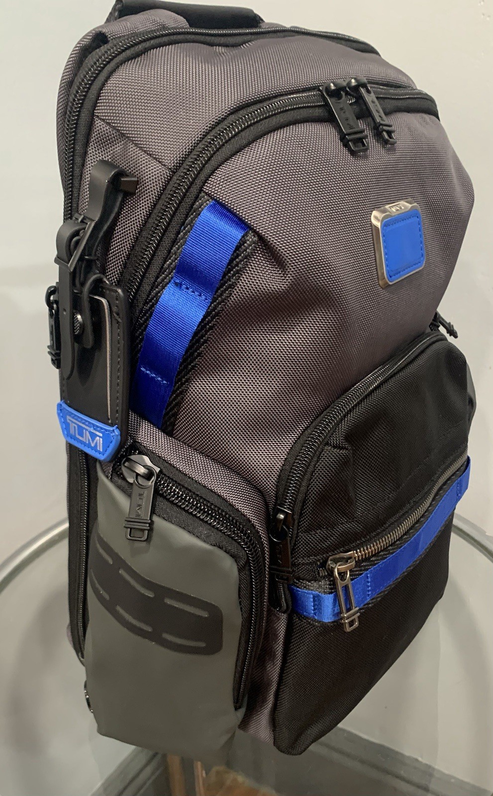 New Tumi Alpha Bravo Navigation Backpack Gray Blue 232793 $595