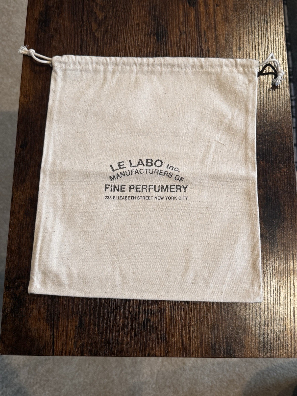 100 Percent Authentic Le Labo Cotton Drawstring Bag 10×12