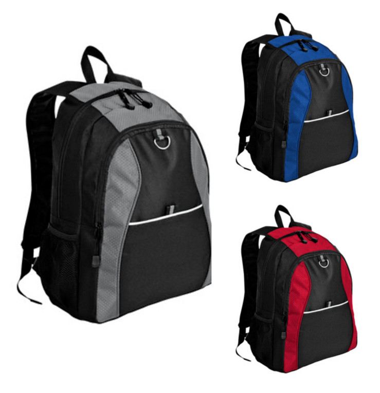 Port Authority Contrast Honeycomb Backpack School Bookbag – 3 Color Options