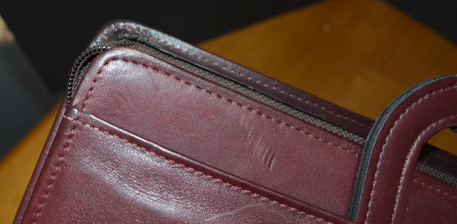 VTG Leather Briefcase Portfolio Planner SUPERIOR QUALITY Drop Handle Cognac