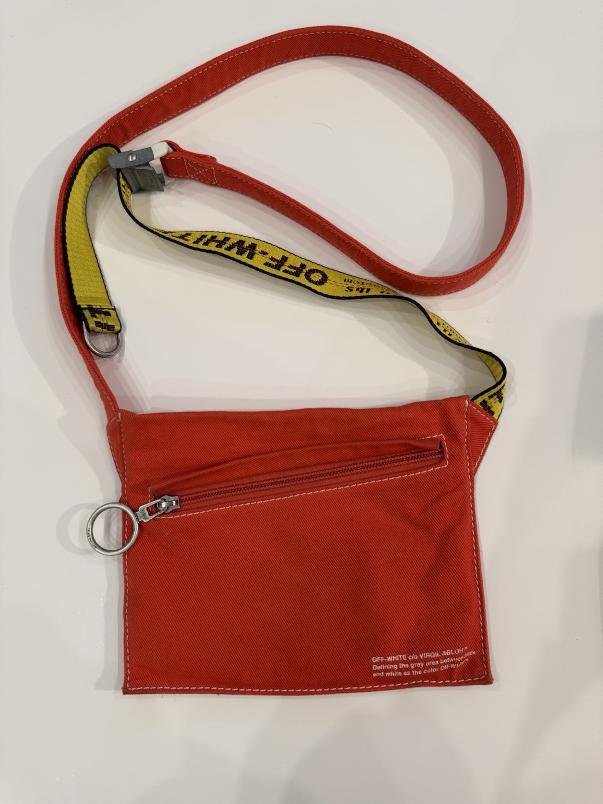 Off-White – Logo-Print Cotton-Twill Messenger Bag – Red