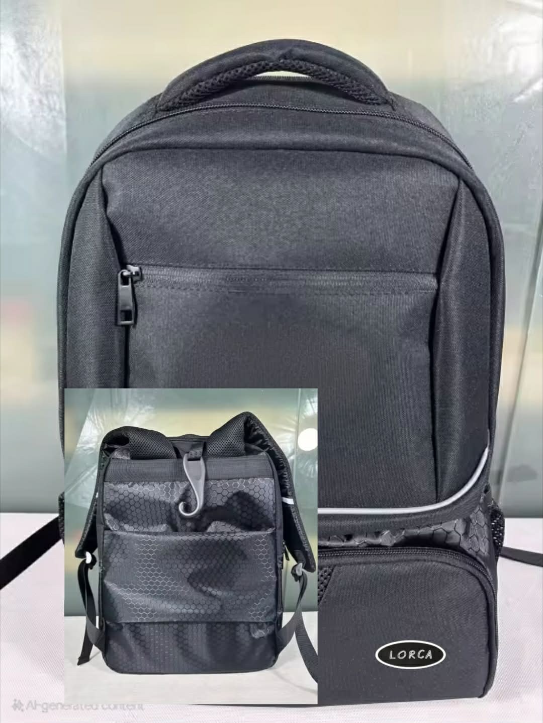 Tennis Backpack with Shoe compartment, Laptop compartment PacknRest Large Black
