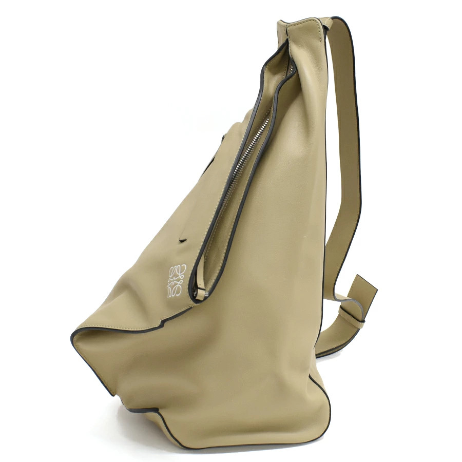 LOEWE Anton Sling Bag Shoulder Crossbody Anagram Leather Beige