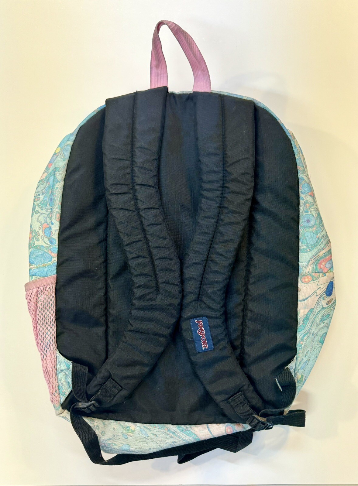 JanSport Big Student Pink and Blue Pastel Swirl Print Backpack School