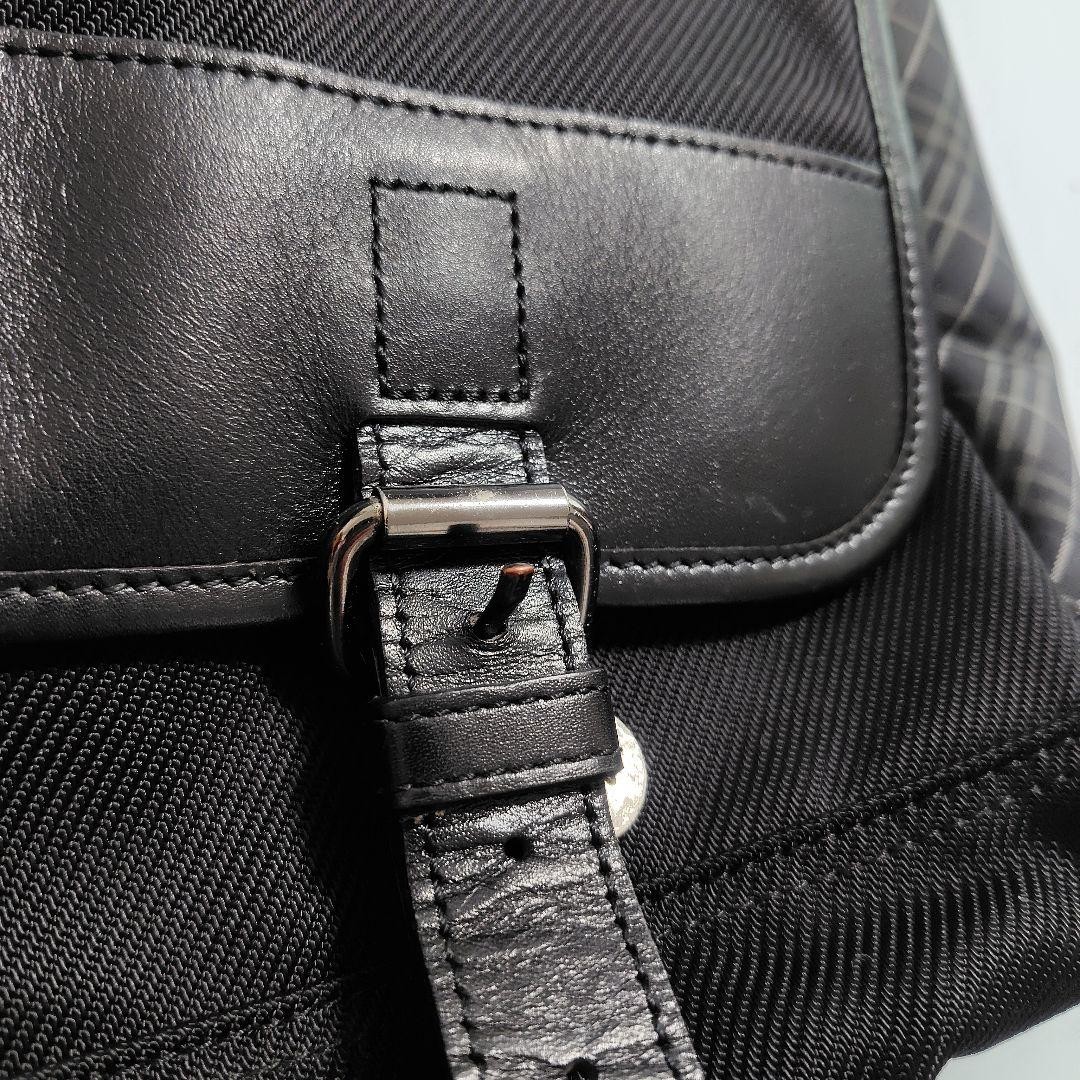 BURBERRY BLACK LABEL Messenger bag Check Black Nylon Authentic From Japan