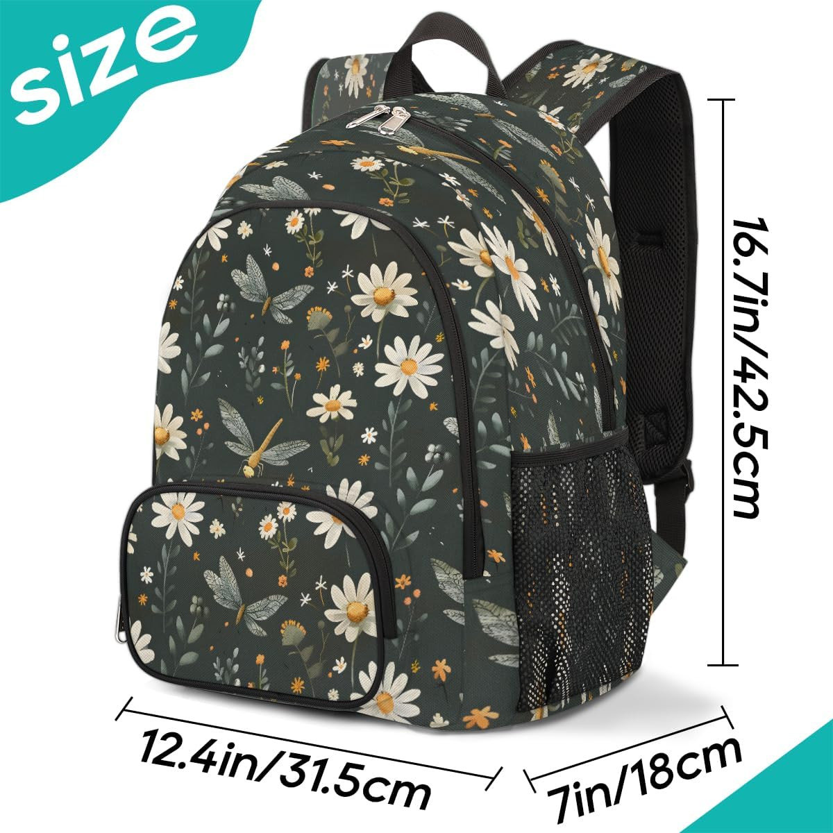 Butterfly Daisy Travel Laptop Backpack for Women Men Bookbag Casual Daypack Fits