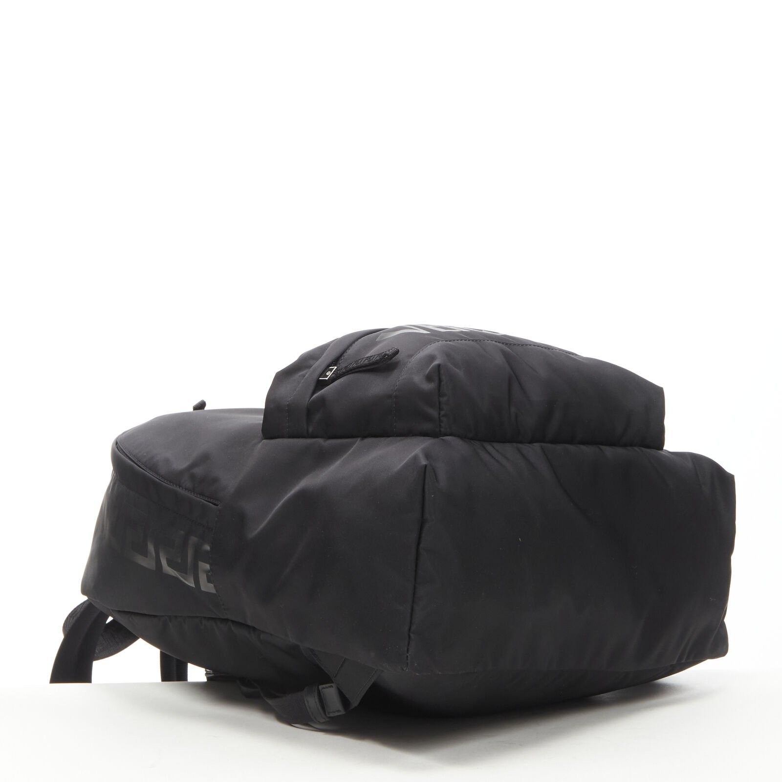 VERSACE La Greca 90’s logo black nylon backpack bag