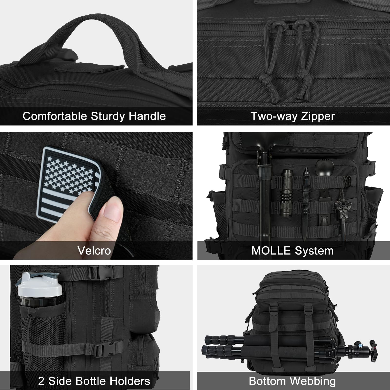 50L Military Tactical Backpack Large Day Backpack for Men Molle Army 3 Days A…