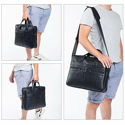 Men’s Leather Messenger Bag 17.3 Inches Laptop Briefcase Business Satchel Comput