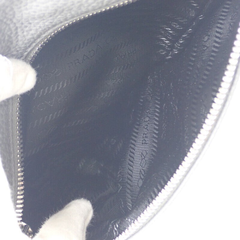 PRADA Vitello Dino Body Bag Leather Grey Silver Hardware Men’s ISY