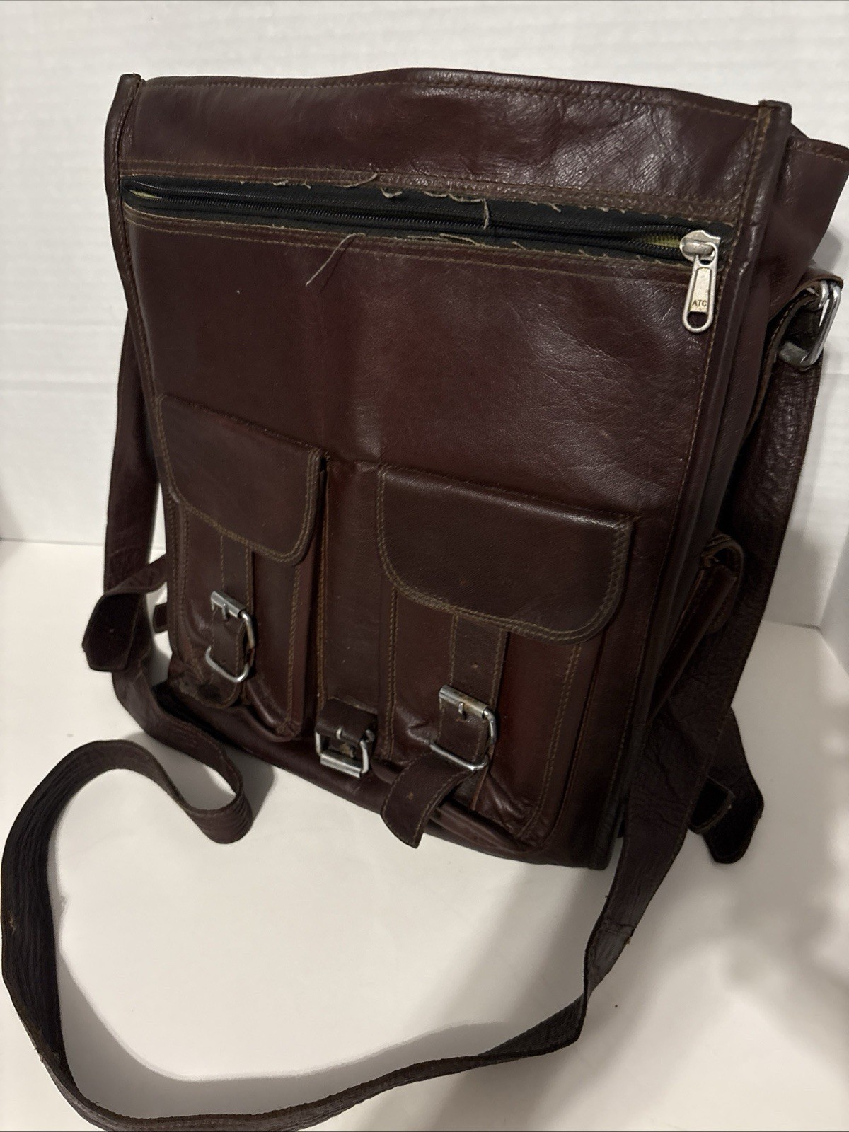 Leather Large Travel Brown Backpack