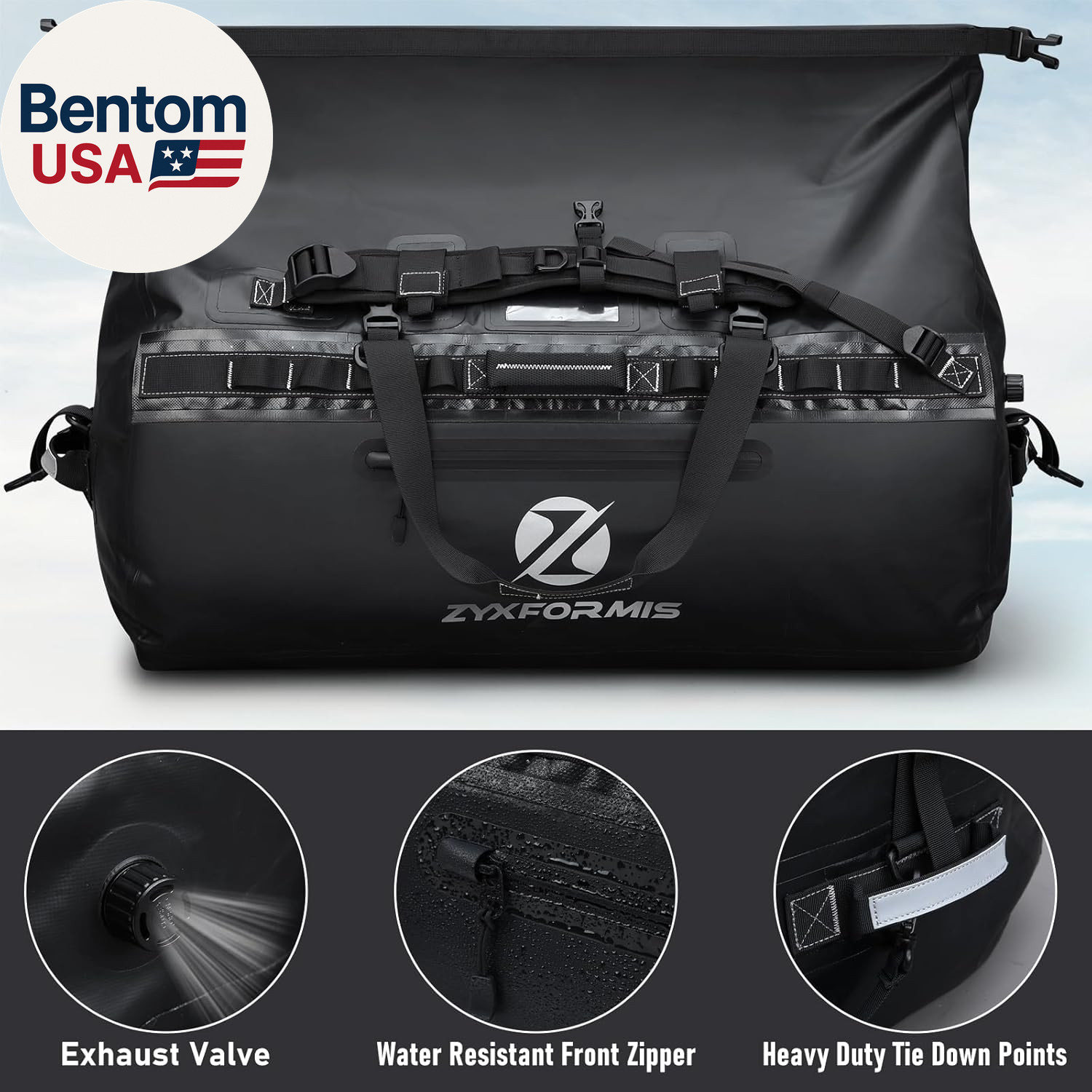 Waterproof Duffle Bag, Large Marine Dry Bags, Heavy Duty Adventure Travel Bag fo