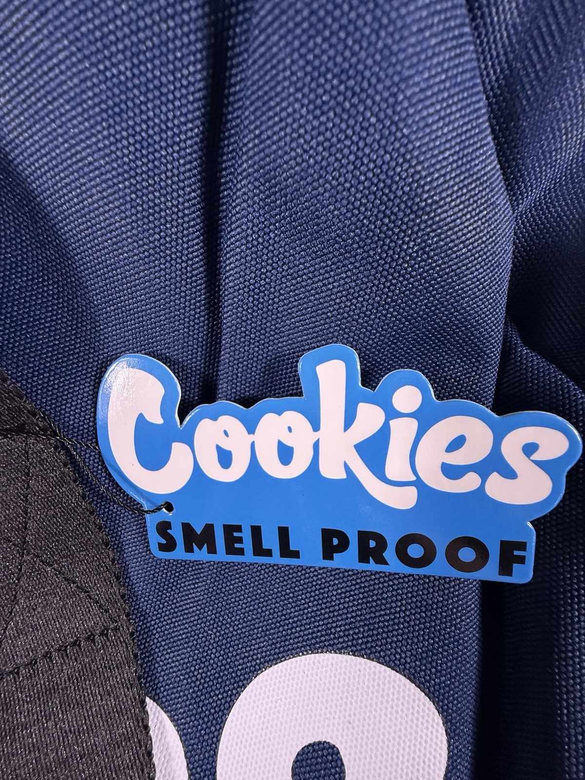 NWT Cookies Smell Proof Large Duffel Bag Navy Blue White Lettering