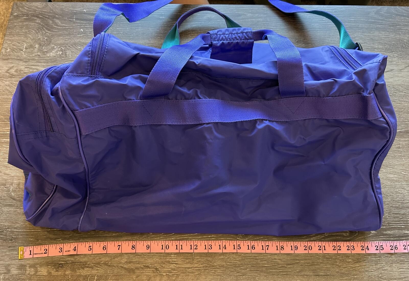 Retro Cross Trainer Purple & Teal Gym Duffel Bag Travel Sports Tote