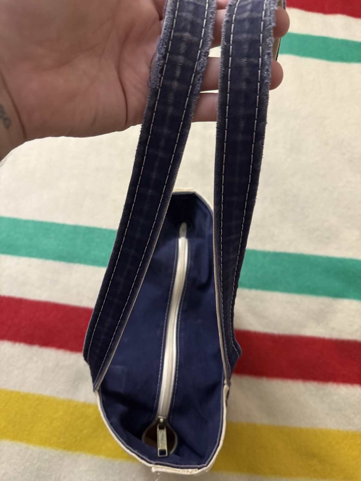 LL Bean Time Warner Cable Boat & Tote Bag 2010-2016 Era Employee Staff Indigo