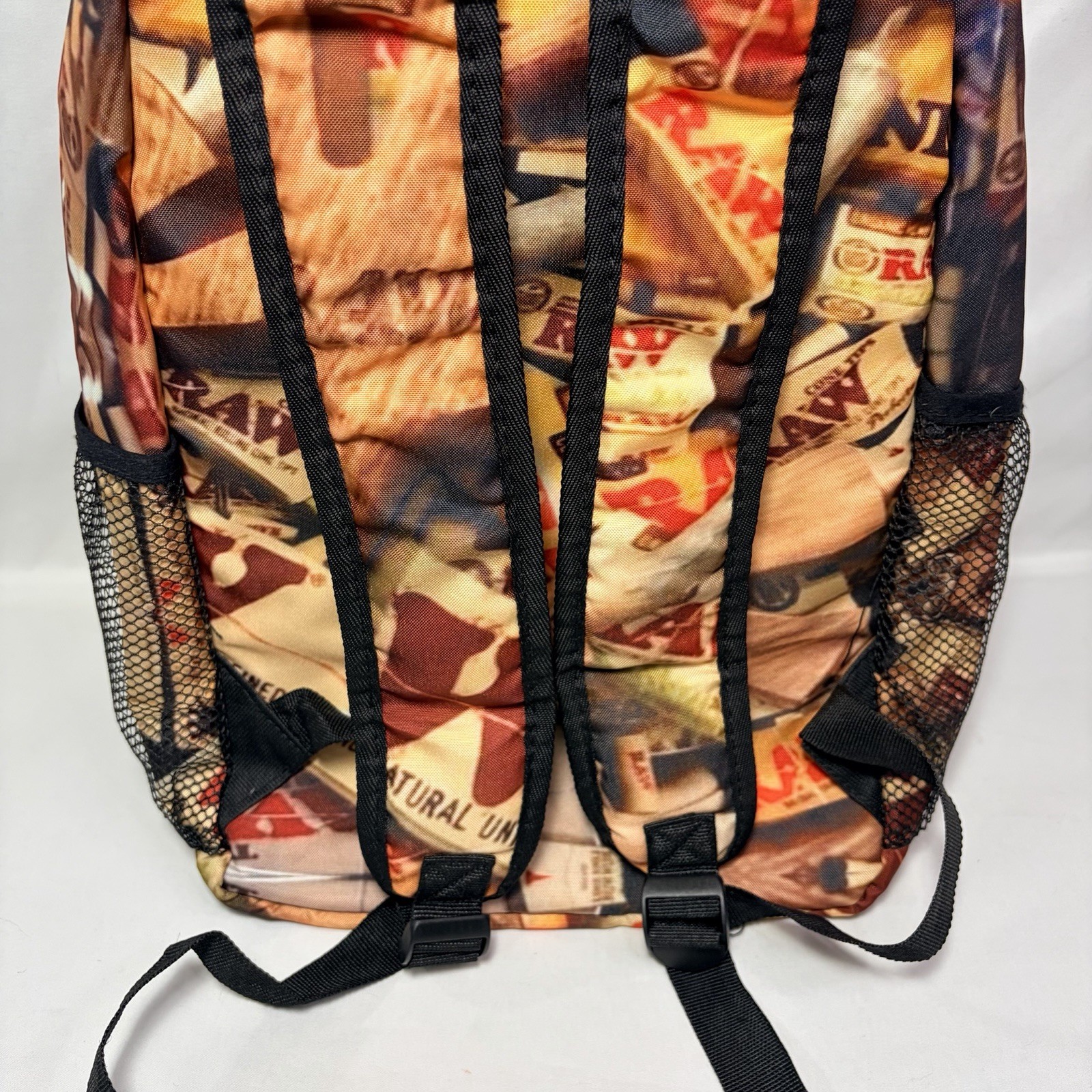 RAW Smoking Paper/Cones Branded Collage Logo Image Zipper Backpack New