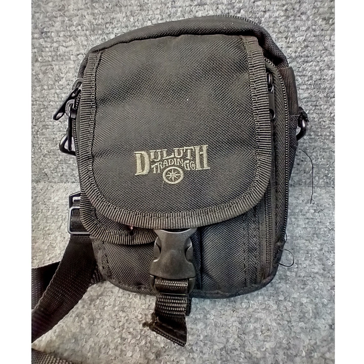 Duluth Trading Co Black Ballistic Nylon Crossbody Utility Bag Travel Pouch Mens