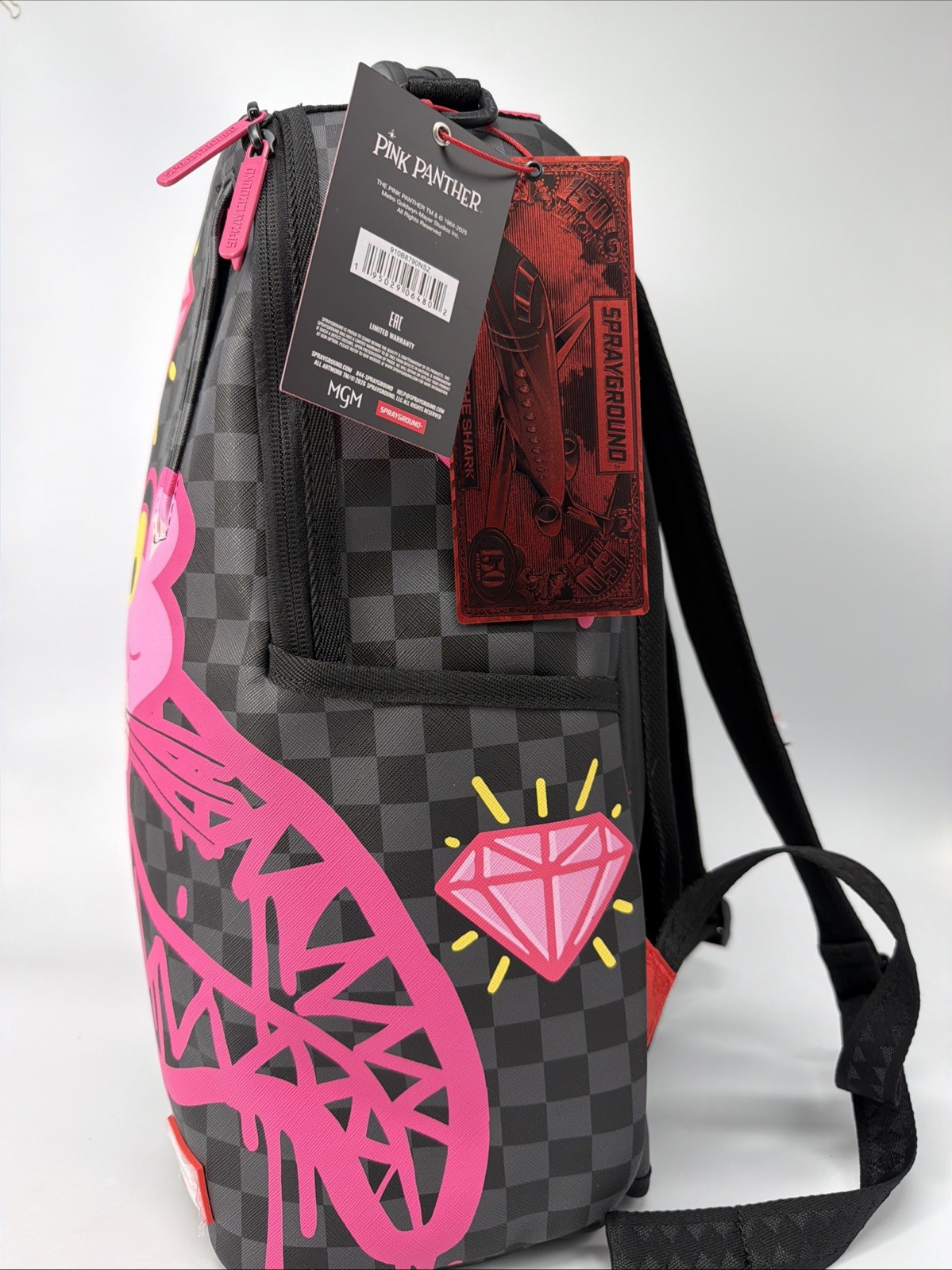 pink panther sprayground backpackB8790 $140.00 Leather 16x6x14 Inches