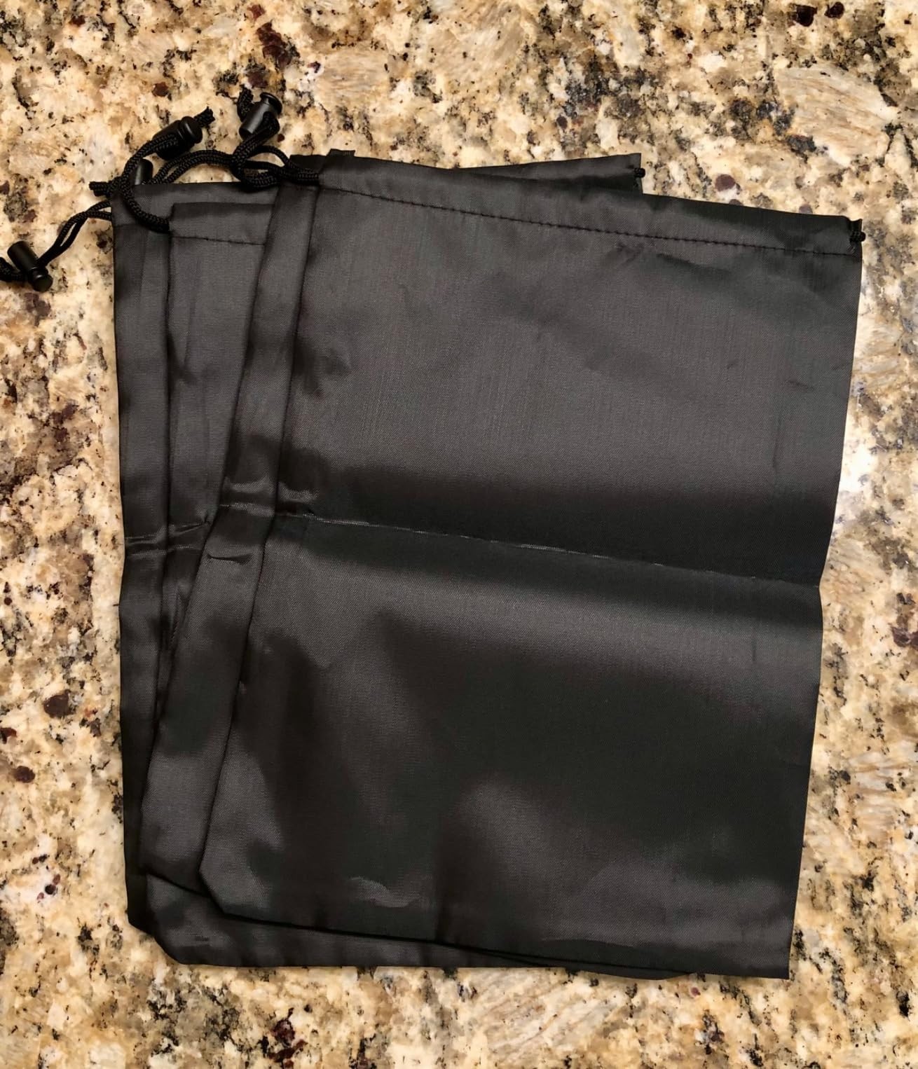 Drawstring Bag with Toggle Nylon Cinch and Ditty Pouch Six Pack Black 8 X11