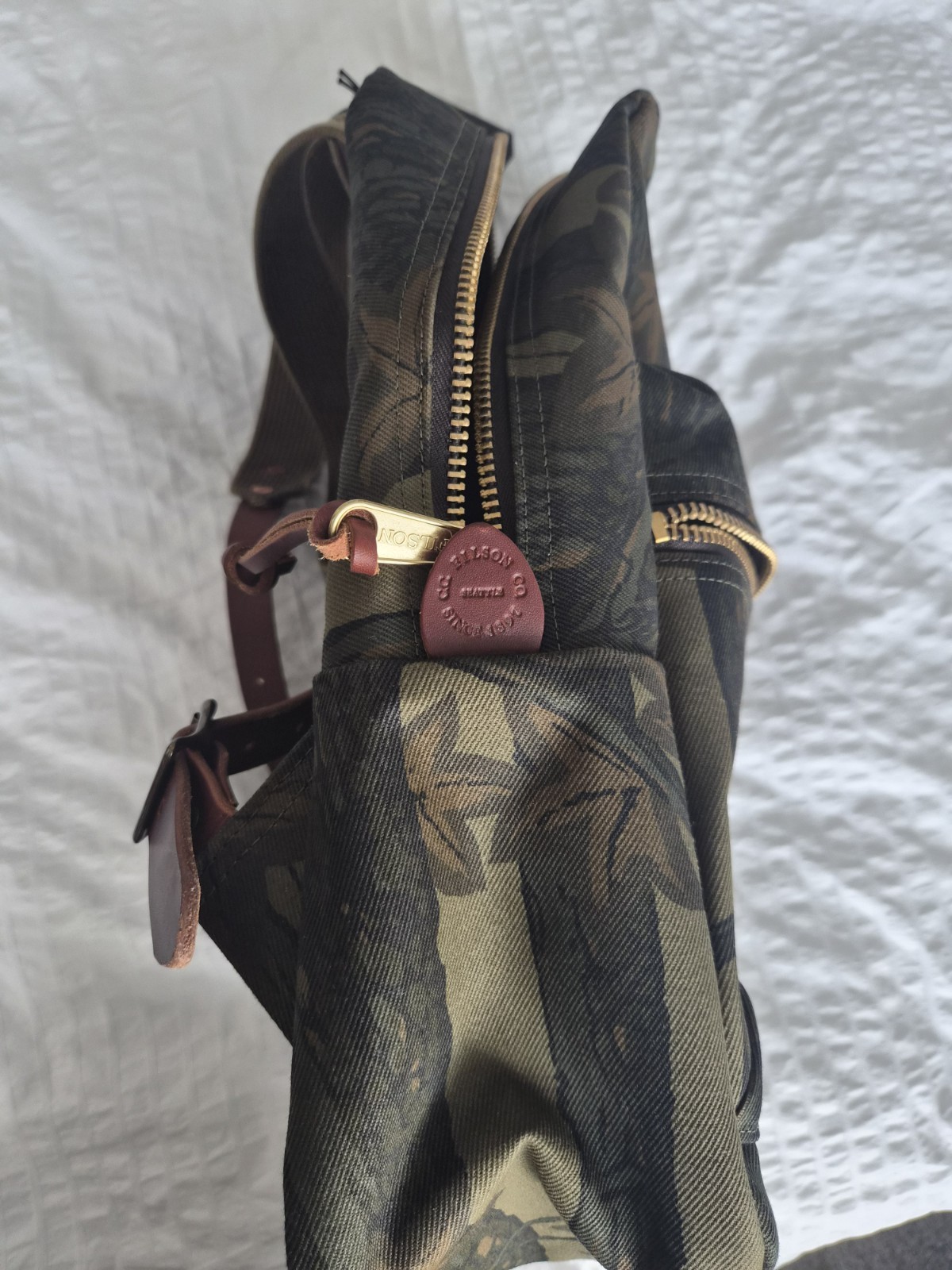 Filson Workshop Rugged Twill Backpack Maple Bark Camo NWT USA