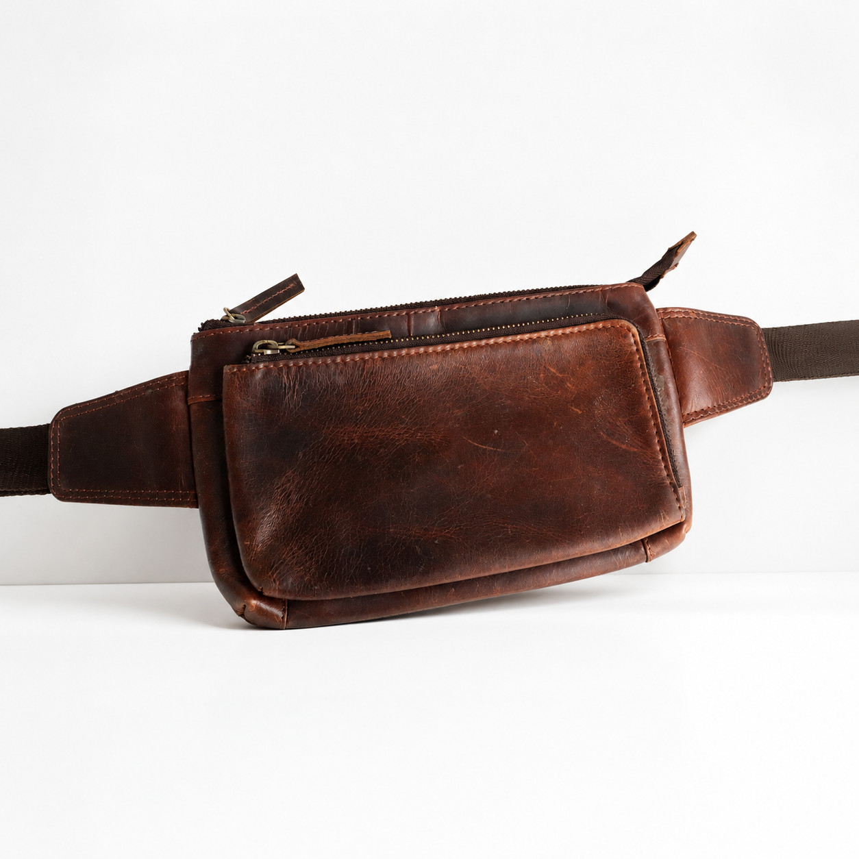 Slim Leather Fanny Pack Waist Bag Crossbody Sling Belt Bag for Men Women