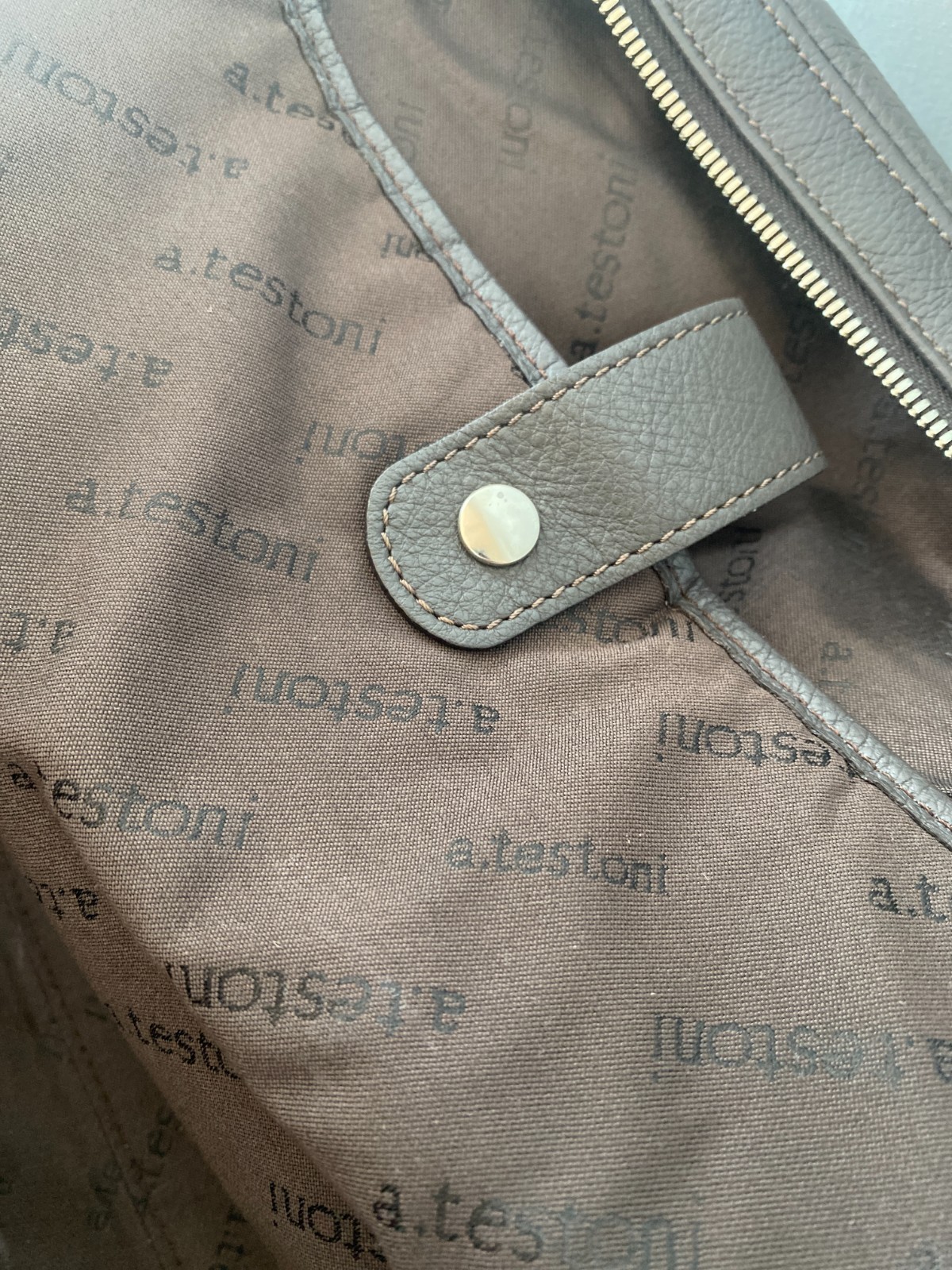 New Leather Testoni Brown Weekender Bag Italian Luxury Travel Duffel NWT