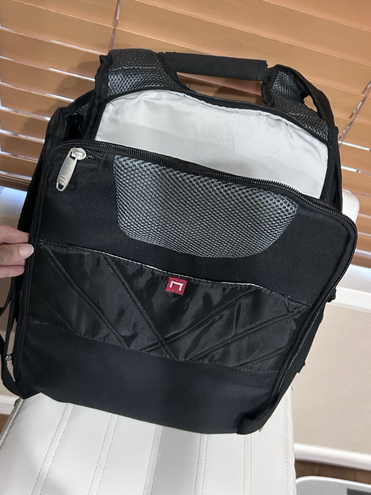 Leeds Elleven Black Backpack Check Point-Friendly Travel Bag