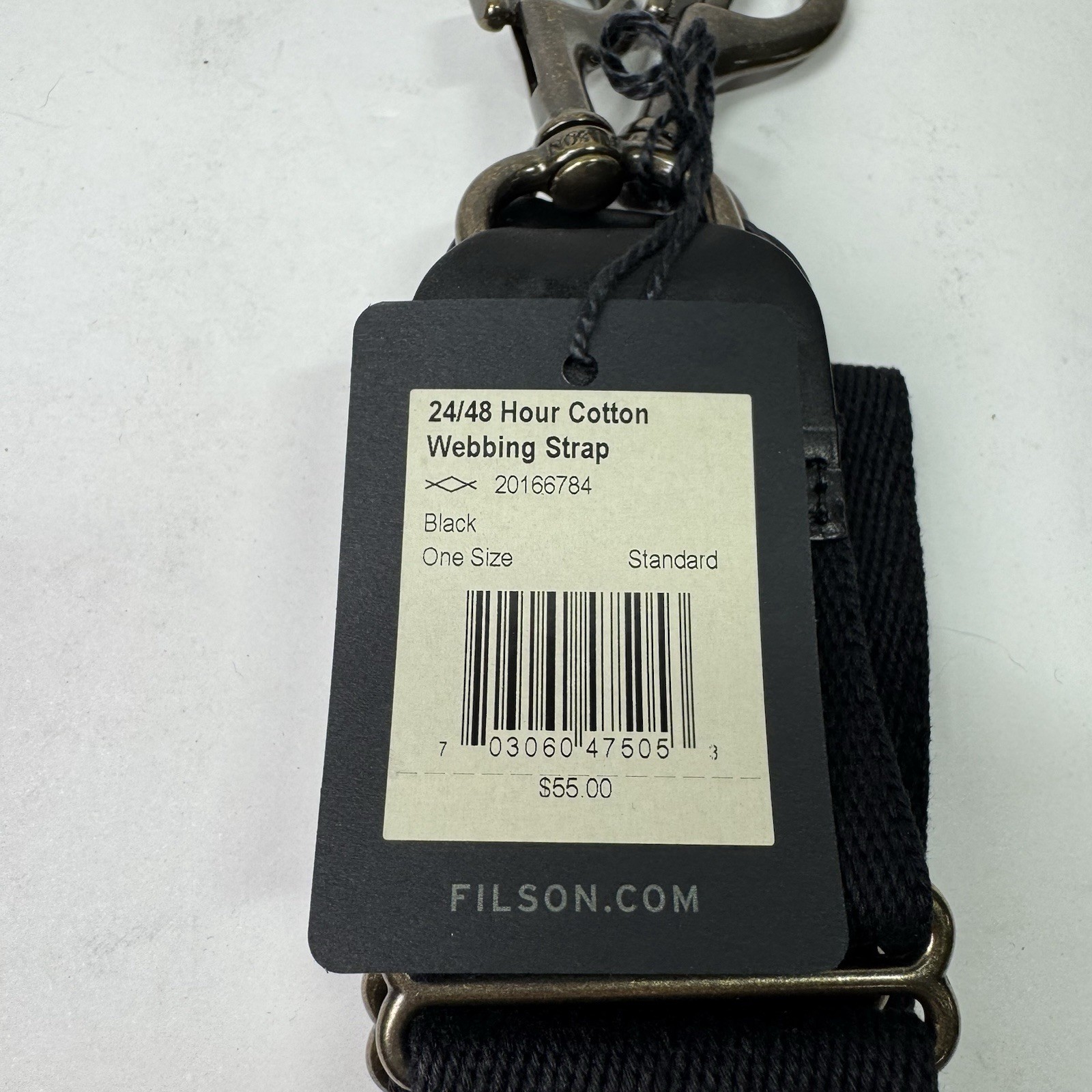 Filson 24 / 48 Hour Webbing Strap 20166784 MADE IN USA Shoulder Black Brass CC